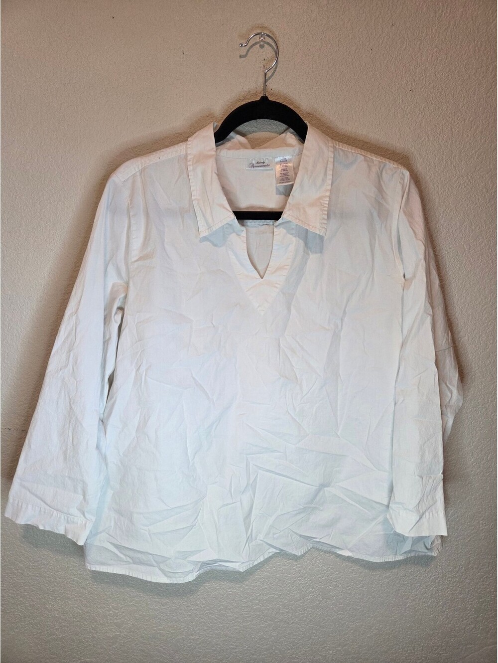 Announcements Maternity White Cotton Long Sleeve Shirt XL